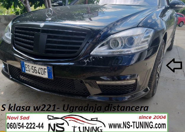 w221 s klasa  2008 mercedes ugradnja distanceri felne 5x112 66.6  15mm 20mm novi sad ns tuning
